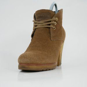 Prada Sport Platform Suede Laceup Chukka Heel Boot